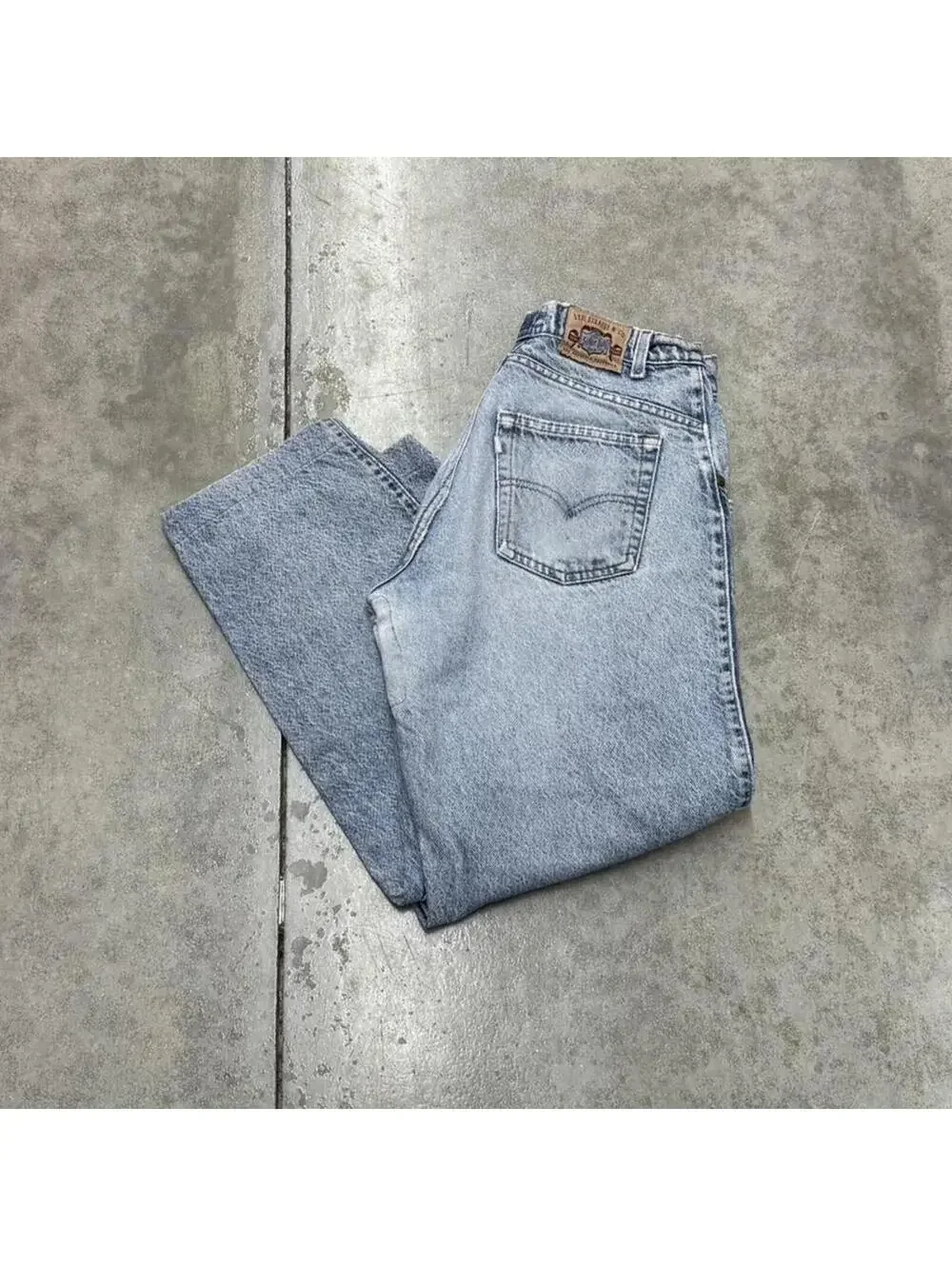 vintage levis silver tab made in usa relaxed baggy fit faded blue jeans
